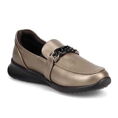 HIROKO KOSHINO チェーン金具付き ローファー　HKL6205 SILVER 23.0