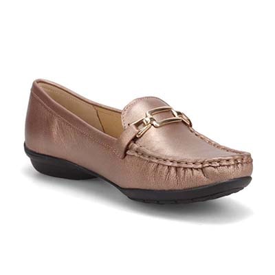 HIROKO KOSHINO 足入れの良いスクエアトゥ・モカデザイン カジュアルシューズ HKL7500 BRONZE 23.0