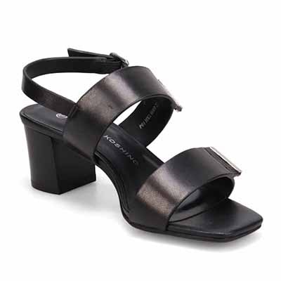 HIROKO KOSHINO 安定の太めヒール バックストラップ 5.5cmヒールサンダル　HKL8009 BLACK 23