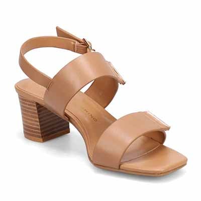 HIROKO KOSHINO 安定の太めヒール バックストラップ 5.5cmヒールサンダル　HKL8009 BROWN 23