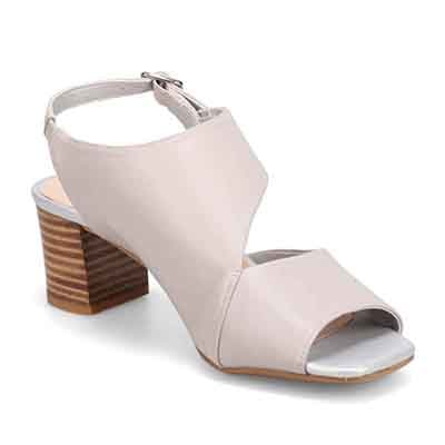 HIROKO KOSHINO  安定感と美脚を叶える 甲深デザイン 5.5cmヒールサンダル　HKL8010 GRAY 23.0