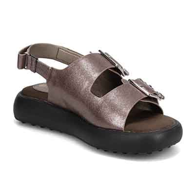 HIROKO KOSHINO 上品なバックル付き厚底サンダル　HKL8011 BRONZE M　(23.0～23.5)