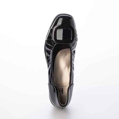 【撥水加工】HIROKO KOSHINO FEMME  超軽量で履きやすいバックルシャーリング入りパンプス  HRL2000 WHITE-S 23.0