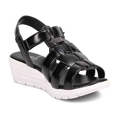 HIROKO KOSHINO FEMME　ウエッジソールグルカサンダル　HRL2006 BLACK M　(23.0～23.5)