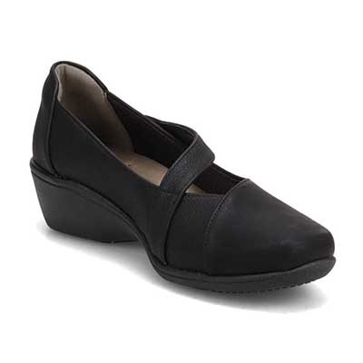 【撥水加工】HIROKO KOSHINO FEMME　超軽量ウエッジソール カジュアルパンプス　HRL2008 BLACK 23.0