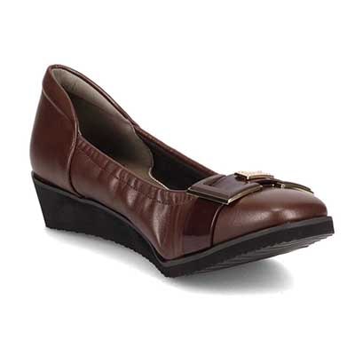 【撥水加工】HIROKO KOSHINO FEMME　超軽量、シャーリングウエッジパンプス　HRL2012 D-BROWN 23.0