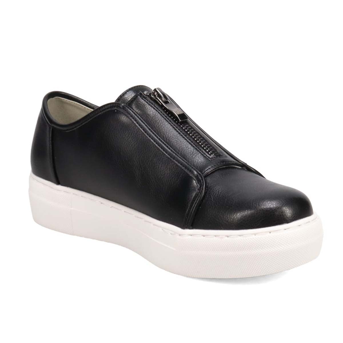 HIROKO KOSHINO FEMME センターファスナーで履きやすいスニーカー　HRL2017 BLACK 23.0