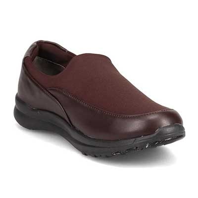 【撥水加工】HIROKO KOSHINO FEMME 素材コンビ　スリッポンシューズ　HRL3001A D-BROWN 23.0