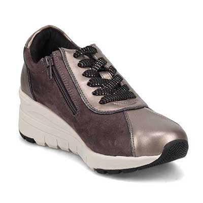 【撥水加工】HIROKO KOSHINO　ヒールタイプ・ハイカットスニーカー　HRL3005 ETHANE 23.0