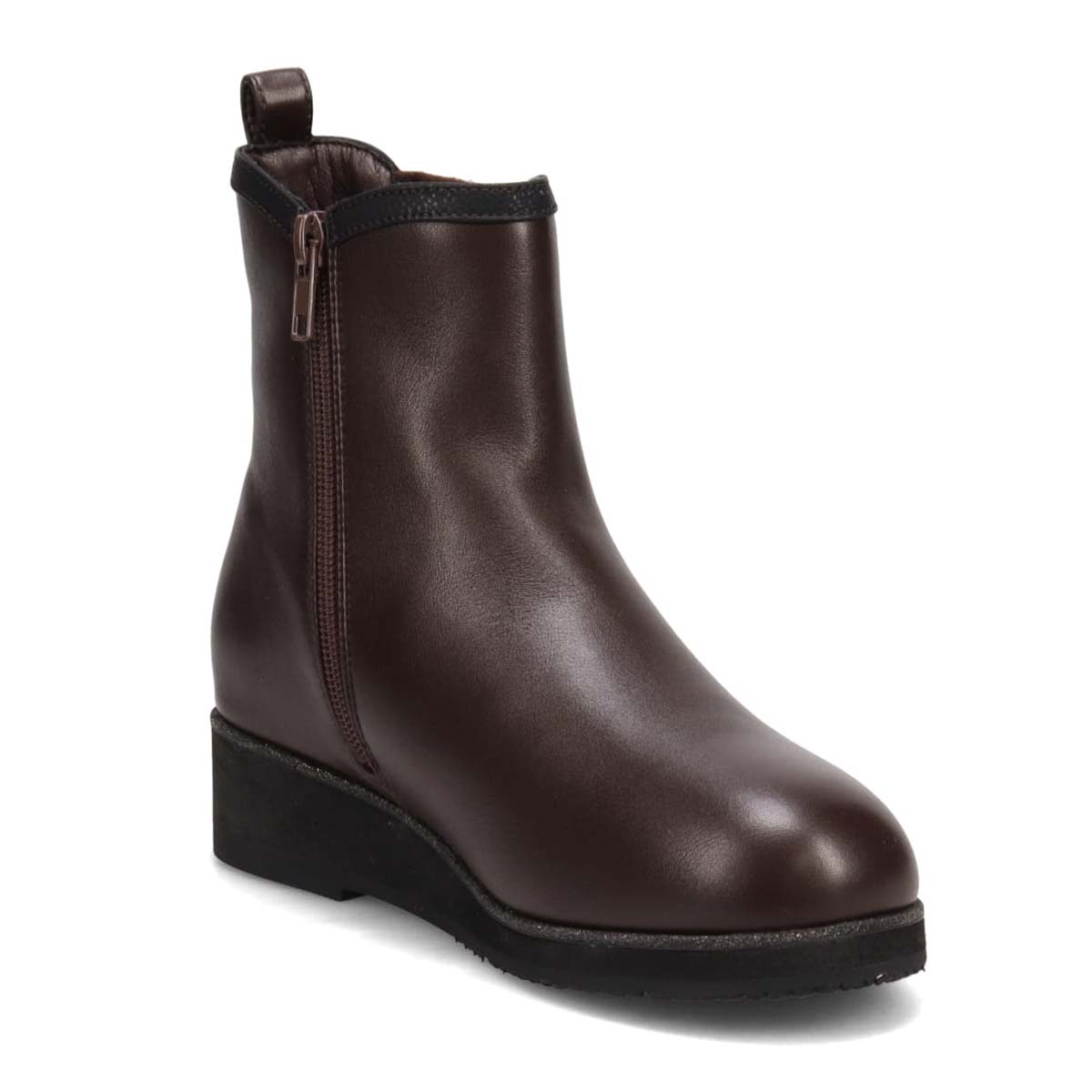 【撥水加工】HIROKO KOSHINO FEMME グラスファイバー配合ソール・サイドゴアブーツ　HRL4008 BROWN 23.0