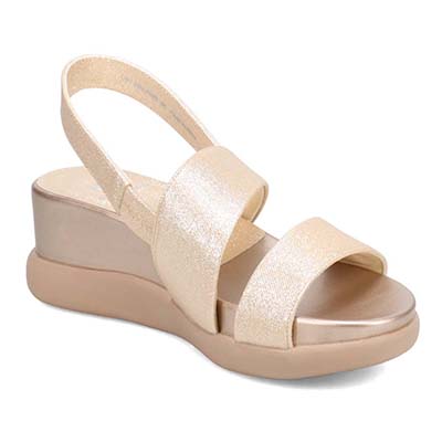 HIROKO KOSHINO FEMME 屈曲性のある6cmウェッッジソールサンダル　HRL5000 GOLD M　(23.0～23.5)