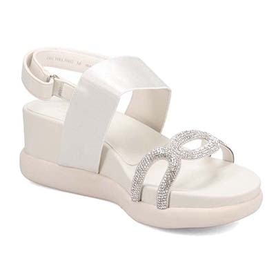 HIROKO KOSHINO FEMME 屈曲性のある 6cmウェッッジソールデザインサンダル　HRL5002 IVORY M　(23.0～23.5)