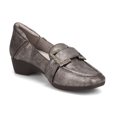 HIROKO KOSHINO FEMME　足元に華やぎと上品さを ヌバック×スムース素材 コンビローファー　HRL5004 ETHANE 23.0