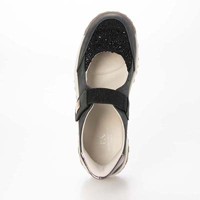 HIROKO KOSHINO FEMME きらめくラインストーンのメリージェーン HRL7002 BLACK 23.0