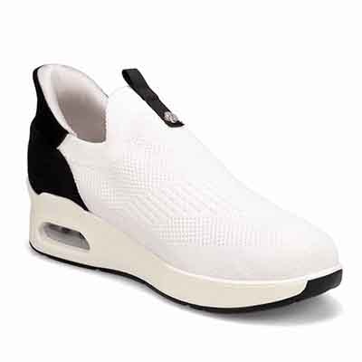 HIROKO KOSHINO FEMMEシンプルニットのスリッポンスニーカー HRL9000 WHITE/BLACK 23.0