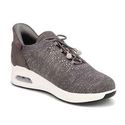 HIROKO KOSHINO FEMME ラメニットの大人可愛いスニーカー HRL9002 GRAY 23.0