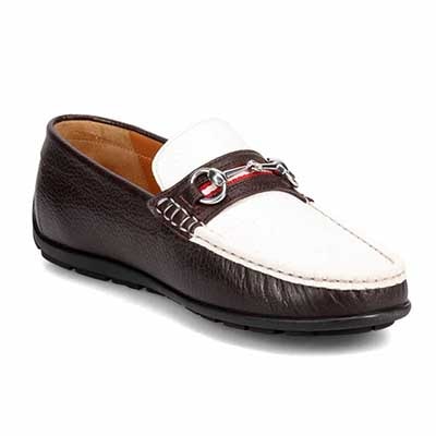 ルーテシア LUTECIA ビット付きソフトドライビングシューズ  LU8102 D-BROWN/WHITE 25.0