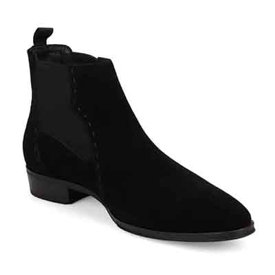 ランバンコレクション LANVIN COLLECTION 「Recovery Shiatsu Insole」搭載で指圧効果により血行をよくする。本革サイドゴアブーツ　LV1022XR BLACK-SILKY 25
