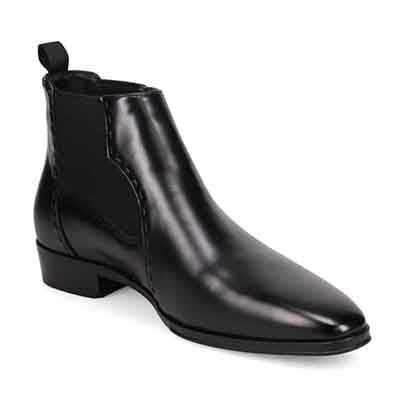 ランバンコレクション LANVIN COLLECTION 「Recovery Shiatsu Insole」搭載で指圧効果により血行をよくする。本革サイドゴアブーツ　LV1022XR BLACK 25