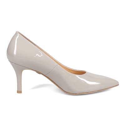 マドラス madras 特許 リカバリーメタインソール搭載 7.0cm  ポインテッドトゥパンプス MAL9105MT L-GRAY-ENAMEL 23.0