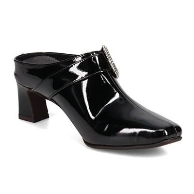 マドラス madras 特許 リカバリーメタインソール搭載　高級感のあるビジュー飾りをあしらった　ミュール　MAL9119MT BLACK-ENAMEL 23.0