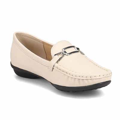 ミッシー デ ミッシー missy des missy 足入れの良いスクエアトゥ・モカデザイン  ローヒール カジュアルシューズ MMD7500 IVORY 23.0