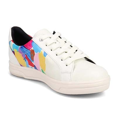 【GORE-TEX】マドラスウォーク madras Walk  マルチプリントレースアップ レザースニーカー  MWL1022B WHITE-PR 23.0