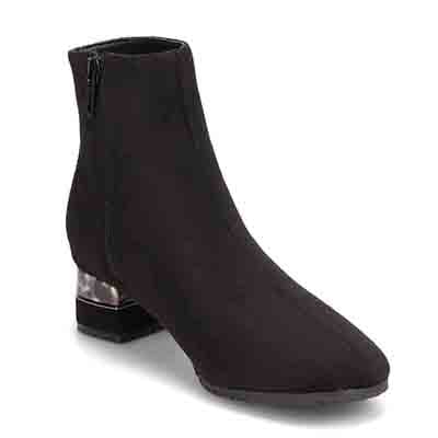 【撥水加工】テーン tehen ヒールがポイント♪トレンドのシンプルブーツ　TN1764 BLACK-SILKY 23.0