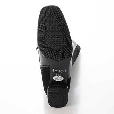 【撥水加工】テーン tehen 美しいシルエットを叶えるストレッチロングブーツ　TN1780 BLACK 23.0