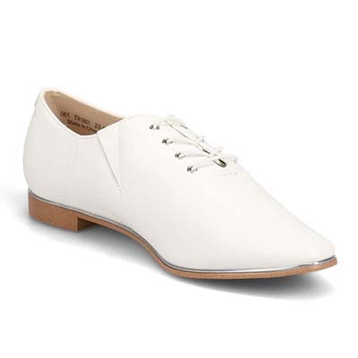 テーン tehen レースアップ ベーシックフラットパンプス　TN1801 WHITE 23.0