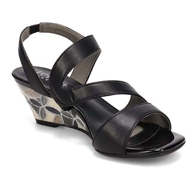 テーン tehen ステンドグラスウエッジヒールサンダル　TN1803 BLACK 23.0