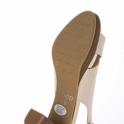 テーン tehen ストーム付きで安定感抜群7.5cmヒールサンダル　TN1810 BLACK 23.0