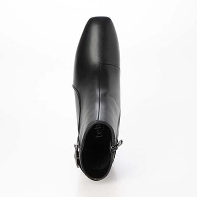 【撥水仕様】テーン tehen フェミニンなスクエアトゥのショートブーツ TN1811 BLACK 23.0