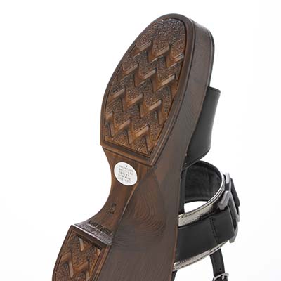 テーン tehen ウッド調のヒールが夏らしいアクセント。7.5cm大人の厚底ウェッジサンダル　TN2305 BLACK/C M　(23.0～23.5)