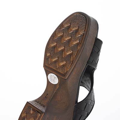 テーン tehen WOOD調ヒールで涼しげな7.5cmウェッジミュールサンダル　TN2306 BLACK M　(23.0～23.5)