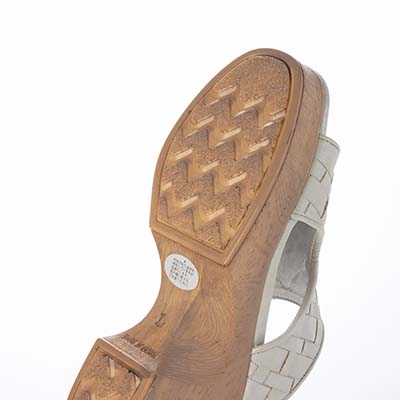 テーン tehen WOOD調ヒールで涼しげな7.5cmウェッジミュールサンダル　TN2306 SILVER M　(23.0～23.5)