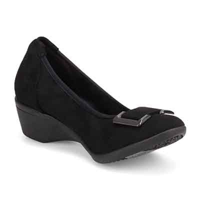 【撥水仕様】テーン tehen 5cmヒールのバックルパンプス TN4030 BLACK-SILKY M(23.0cm相当)