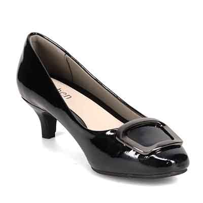 テーン tehen バックルモチーフ ベーシック パンプス TN5503 BLACK-ENAMEL 23.0