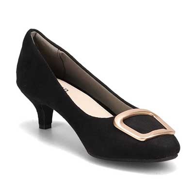 テーン tehen バックルモチーフ ベーシック パンプス TN5503 BLACK-SILKY 23.0