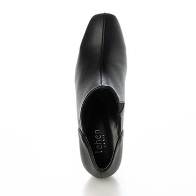 テーン tehen スクエアトゥ×5.5cmヒールで大人のきれいめスタイルに　すっきり美シルエットブーティ　TN5512 BLACK 23.0