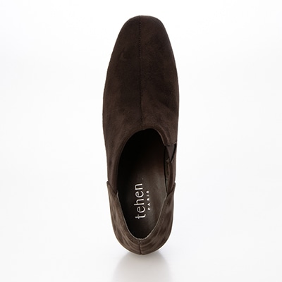 テーン tehen スクエアトウ×5.5cmヒールで大人のきれいめスタイルに　すっきり美シルエットブーティ　TN5512 D-BROWN/C 23.0
