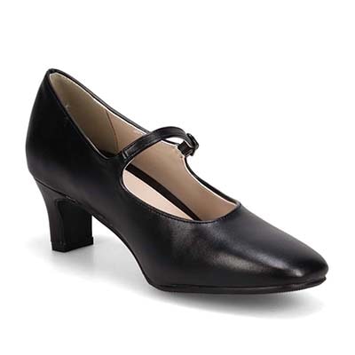 テーン tehen 甲ストラップ付　5.5cmヒールベーシックパンプス　TN5514 BLACK 23