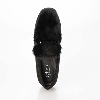 テーン tehen ビットとファー付きドライビングシューズ TN5704 BLACK 23.0