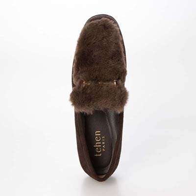 テーン tehen ビットとファー付きドライビングシューズ TN5704 D-BROWN 23.0
