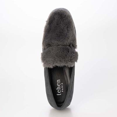 テーン tehen ビットとファー付きドライビングシューズ TN5704 GRAY 23.0