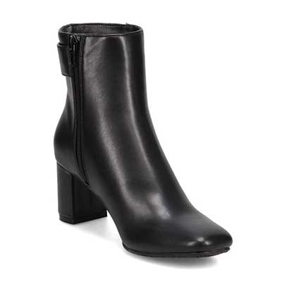 【撥水仕様】テーン tehen サイドの金具がポイント　キレイ目ショーツブーツ　TN6701 BLACK 23.0