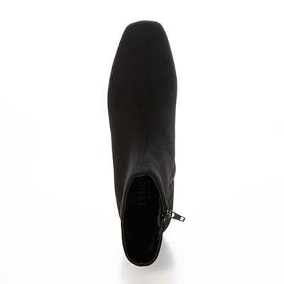 【撥水加工】テーン tehen  太ヒール×厚底で歩きやすく、きれいめにもカジュアルにも◎  ショートブーツ　TN6703 BLACK-SILKY 23.0