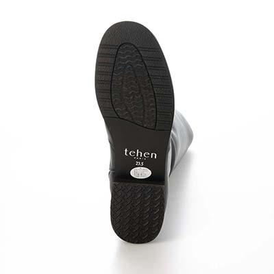 【撥水加工】テーン tehen  ソールビジューが華やかさをプラス  しなやか素材＆脚を美しく魅せるスマートシルエット  撥水ロングブーツ　TN6708 BLACK 23.0