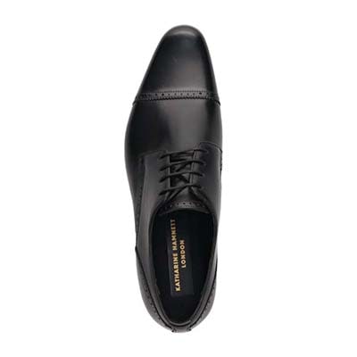KATHARINE HAMNETT LONDON　外羽根ストレートチップドレスシューズ　03954 BLACK 25.0