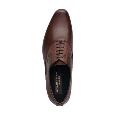 KATHARINE HAMNETT LONDON　内羽根プレーントゥドレスシューズ　03955 D-BROWN 25.0